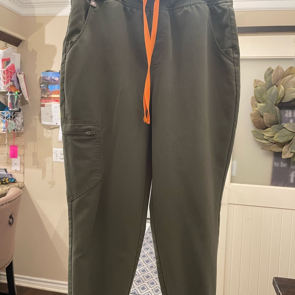 FIGS medium petite joggers. Moss color. No stains or signs of wear. $30